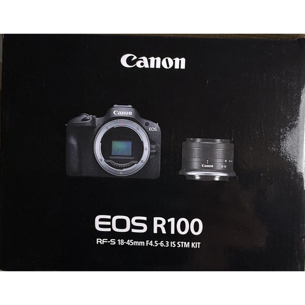 Canon EOS R100 Mirrorless Camera RF-S18-45mm F4.5-6.3 is STM Lens Kit
